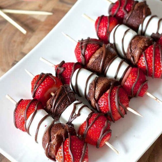 snacks de fresas con chocolate